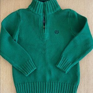 Chaps 1/4 Zip Sweater.  Green. Size 4.